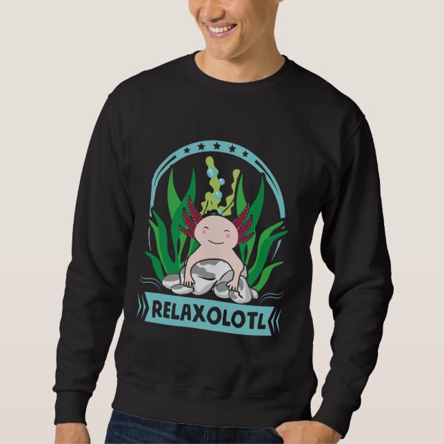 Sweatshirt Cute Axolotl relaxant Amphibia Salamander Kawaii (Devant)