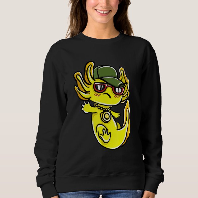 Sweatshirt Cute Axolotls Marcher Poisson animal (Devant)