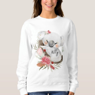 Sweatshirt Cute Baby Koala Gold Speckle Nom personnalisé
