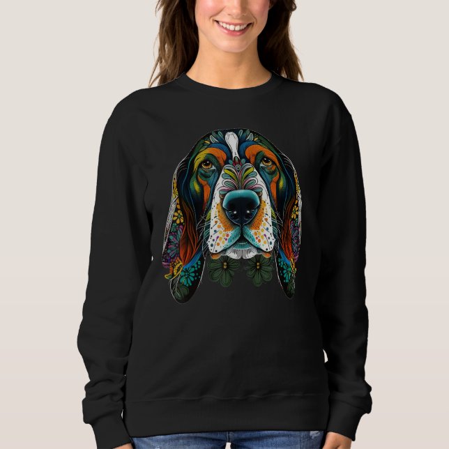 Sweatshirt Cute Basset Hound Dog on Basset Hound  3 (Devant)