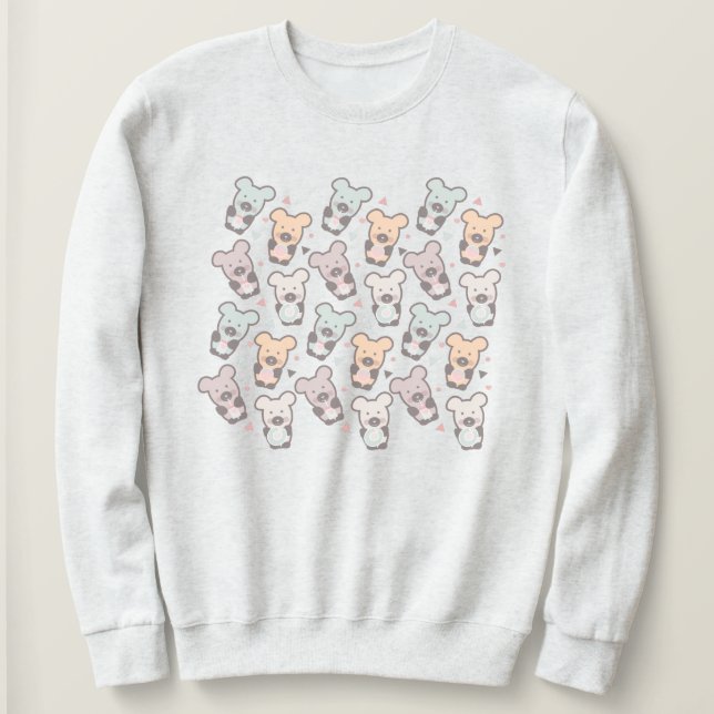 Sweatshirt Cute Bears Sweets Snacks Confetti (Design devant)