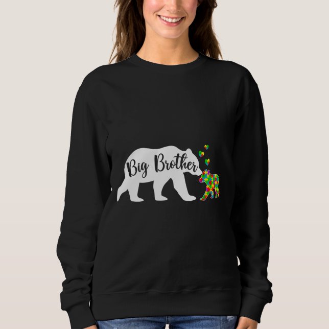 Sweatshirt Cute Big Brother Bear Sensibilisation sur l'autism (Devant)