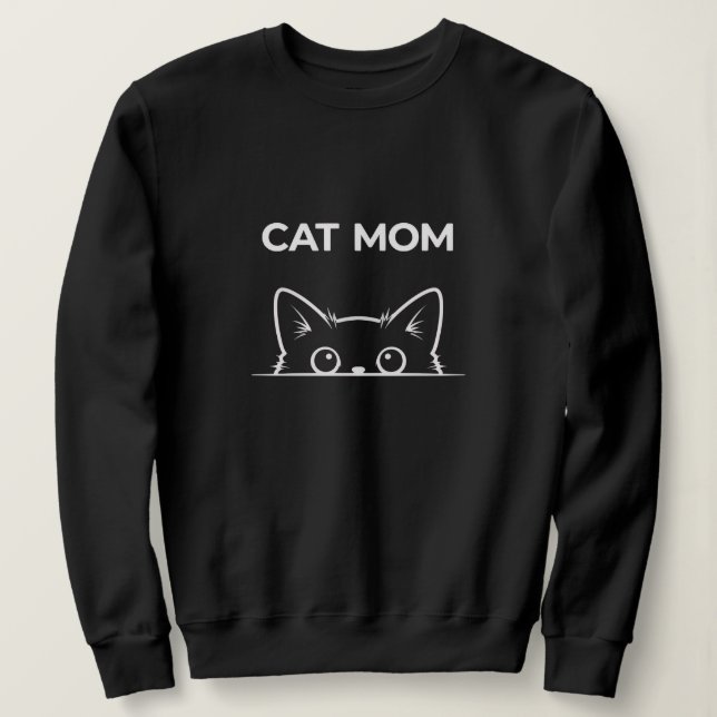 Sweatshirt cute black cat mom hoodies (Design devant)