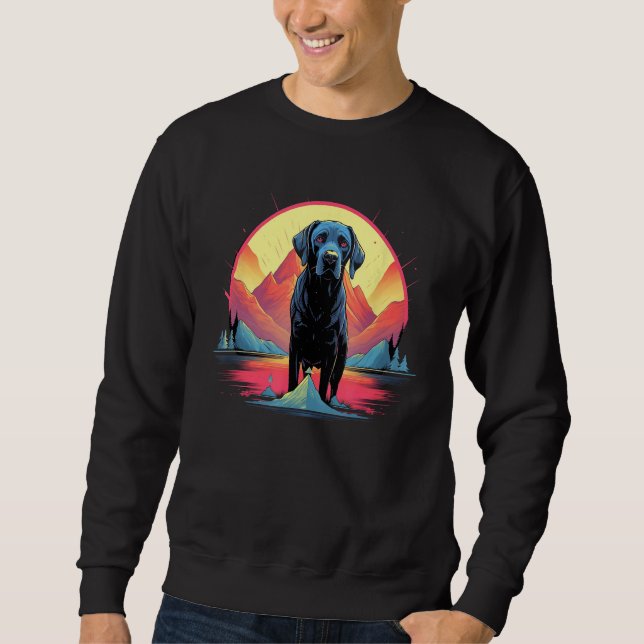 Sweatshirt Cute Black Lab Black Labrador Retriever Puppy Dog  (Devant)
