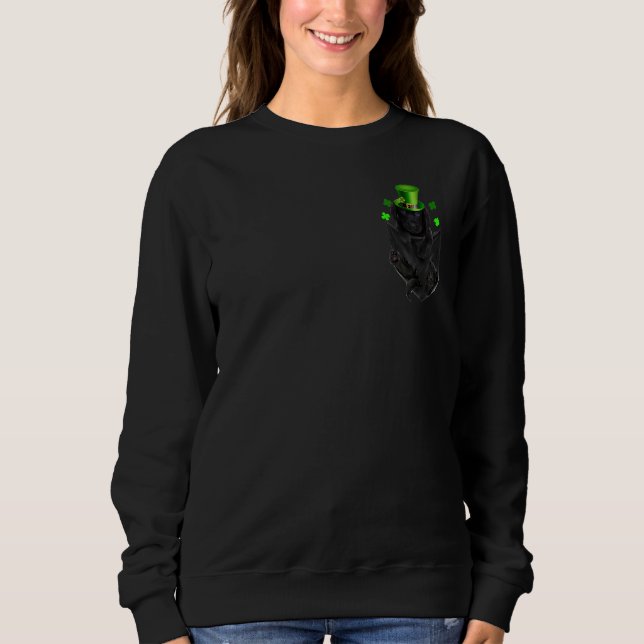 Sweatshirt Cute Black Lab Leprechaun À Pocket St. Patrick's (Devant)