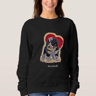 Sweatshirt Cute Black Tan PopArt Bernedoodle Coeur numérique