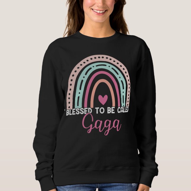 Sweatshirt Cute Blessed To Be Called Gaga Rainbow Mom Grandma (Devant)