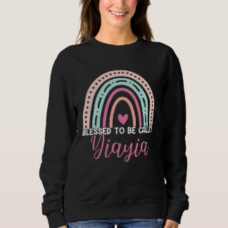 Sweatshirt Cute Blessed To Be Called Yiayia Rainbow Mom Grand