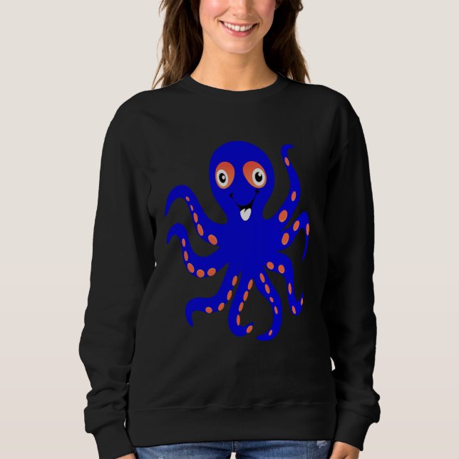 Sweatshirt Cute Blue Octopus Ocean Sea Animal Halloween Costu (Devant)