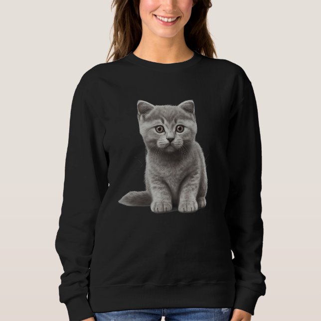 Sweatshirt Cute British Shorthair Cat  Kitten (Devant)