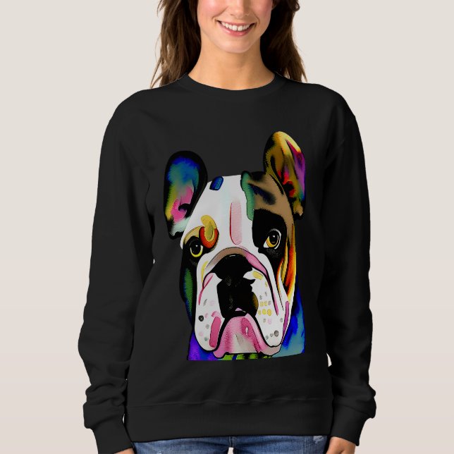 Sweatshirt Cute Bulldog Watercolour for bulldog lovers, Men W (Devant)