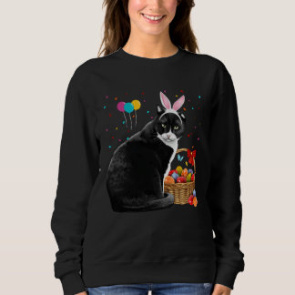 Sweatshirt Cute Bunny Cat With Easter Egg Basket Happy Easter