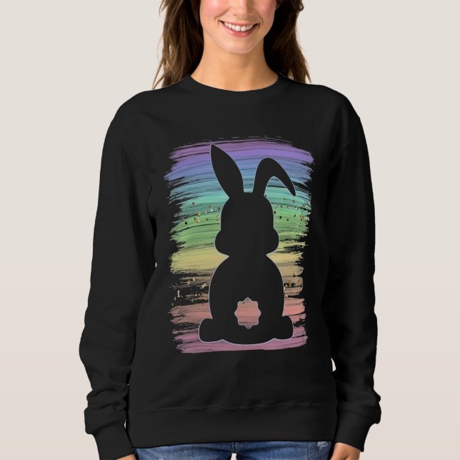 Sweatshirt Cute Bunny Rabbit Pastel Happy Easter Day Girls Wo (Devant)
