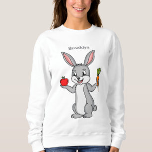 Sweatshirt Cute bunny rabbit with vegetables