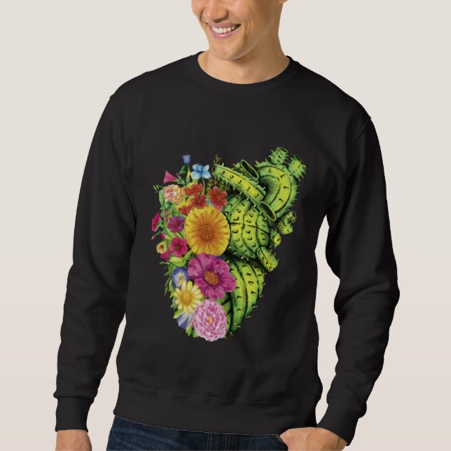 Sweatshirt Cute Cactus Desert Flower Heart Cacti Succulents P (Devant)