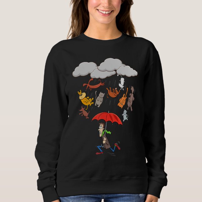 Sweatshirt Cute Canine Feline Il pleut Chats et Chiens (Devant)