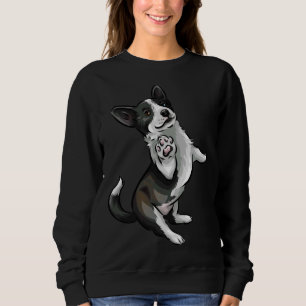 Sweatshirt Cute Cardigan Welsh Corgi Noir Et Blanc Brindé