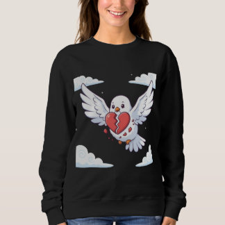 Sweatshirt Cute Cartoon Dove Flying with a BrokenHeartT-Shirt
