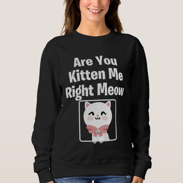 Sweatshirt Cute  Cat Are You Kitten Me Right Meow Cat (Devant)