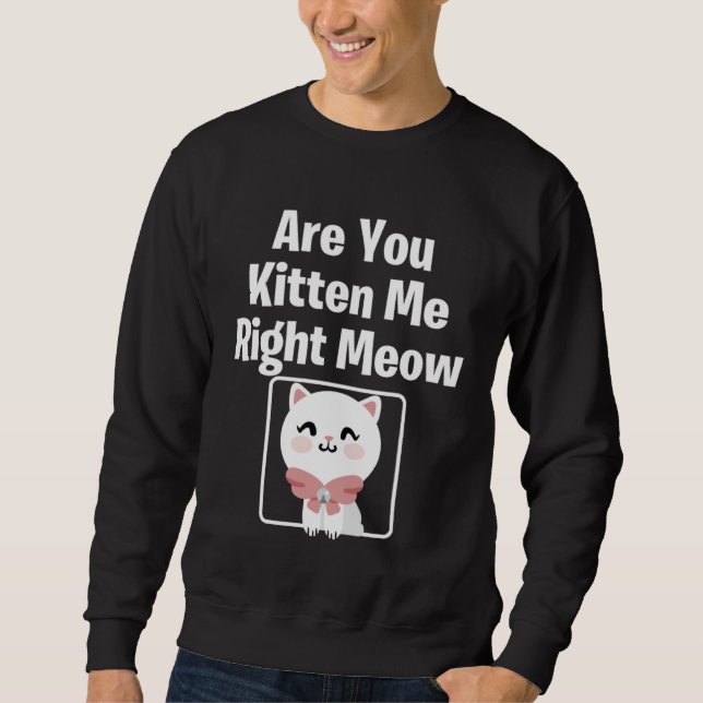Sweatshirt Cute  Cat Are You Kitten Me Right Meow Cat (Devant)