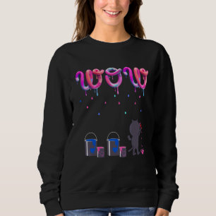Sweatshirt Cute Cat Créatif Peint Wow Comme Des Droplets Colo