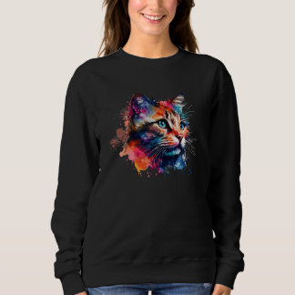 Sweatshirt Cute Cat for kitten Colorful rainbow colored  3