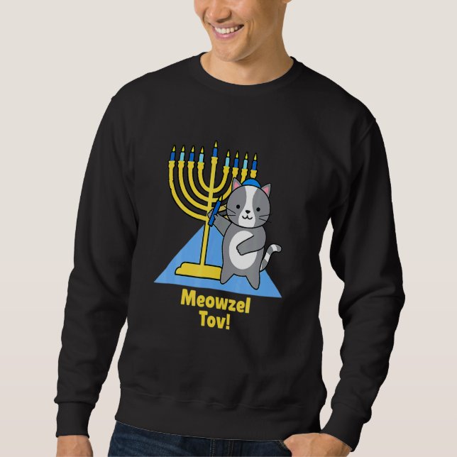 Sweatshirt Cute  Cat Hanukkah Family Matching Pajamas Meowzel (Devant)