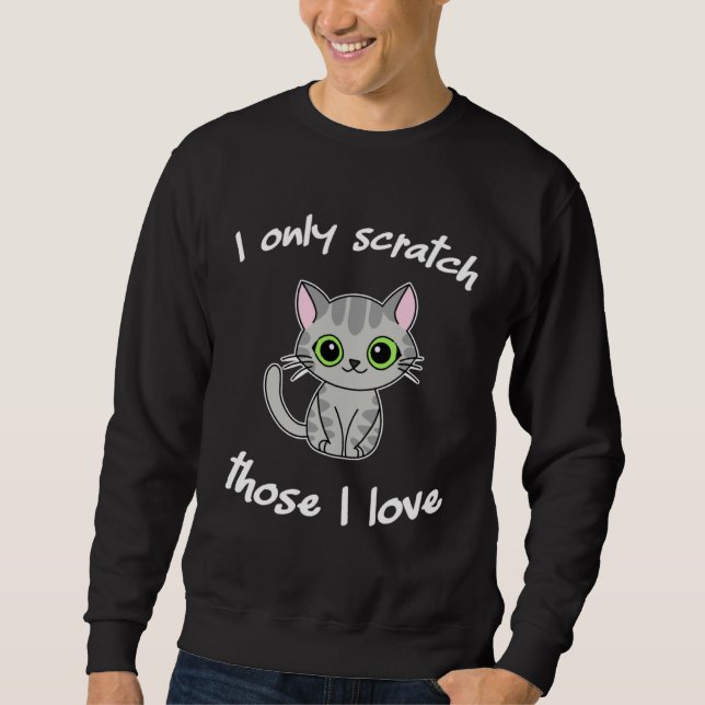 Sweatshirt Cute  cat humor green eyes kitty and kitten (Devant)