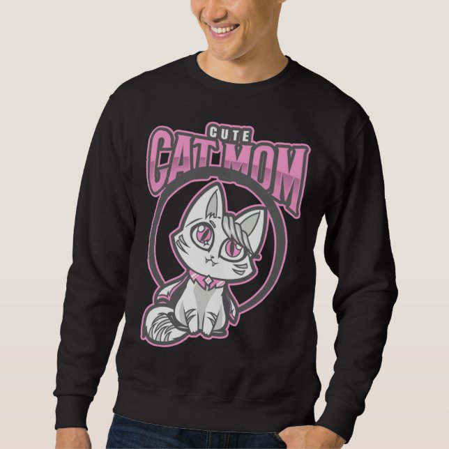 Sweatshirt Cute Cat Mom Cat Best (Devant)