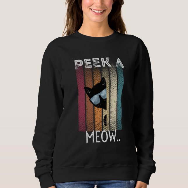 Sweatshirt Cute Cat Peek A Meow (Devant)