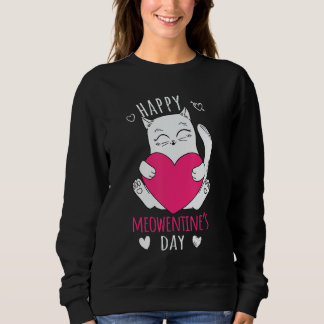 Sweatshirt Cute Cat Valentines Day Outfit For Women Or Girls 