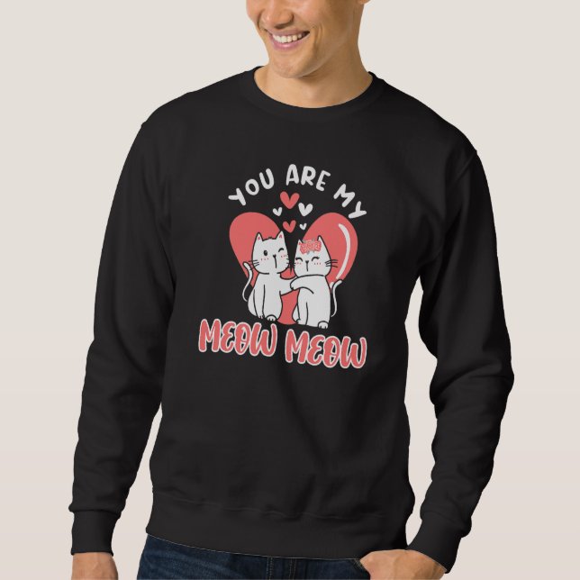 Sweatshirt Cute Cats Kitten Coeur amour relation Valentine (Devant)