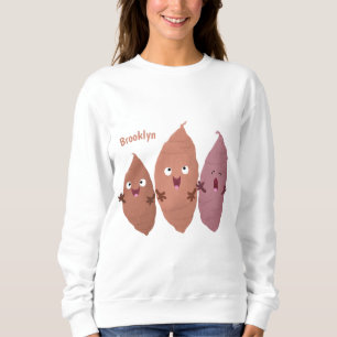 Sweatshirt Cute chantant des patates douces caricaturales lég