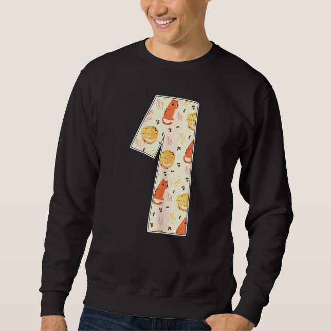Sweatshirt Cute Chat 1er Anniversaire Chats Propriétaire d'an (Devant)
