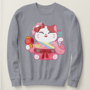 Sweatshirt Cute Chat Lucky