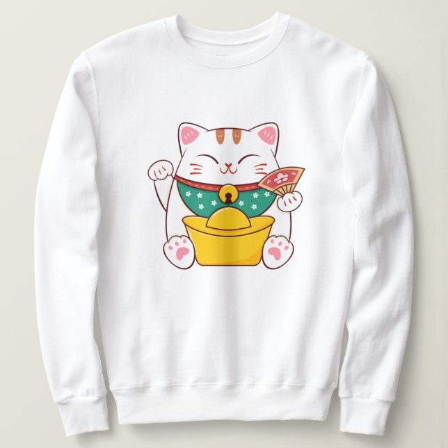 Sweatshirt Cute Chat Lucky (Design devant)