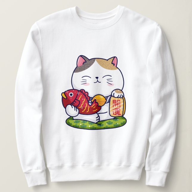 Sweatshirt Cute Chat Lucky (Design devant)