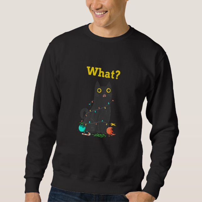 Sweatshirt Cute Chat Noël Père Noël Idée Ce qui est drôle (Devant)