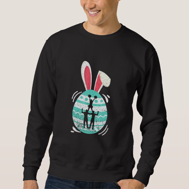 Sweatshirt Cute Cheerleader Oeufs de Pâques Costume lapin Dég (Devant)