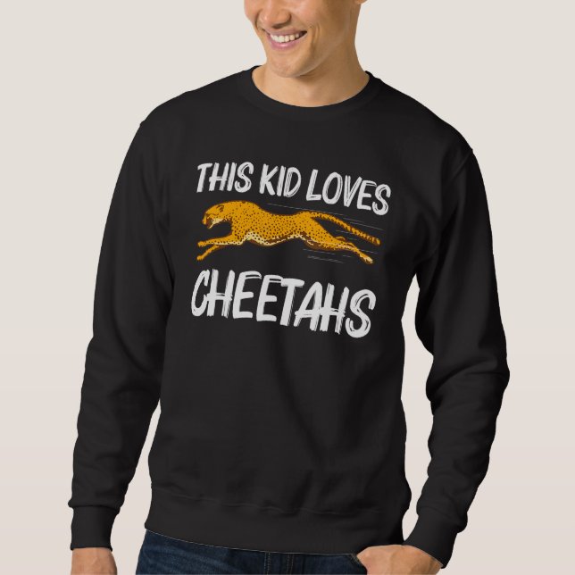 Sweatshirt Cute Cheetah For Kids Boys African Safari Wildlife (Devant)
