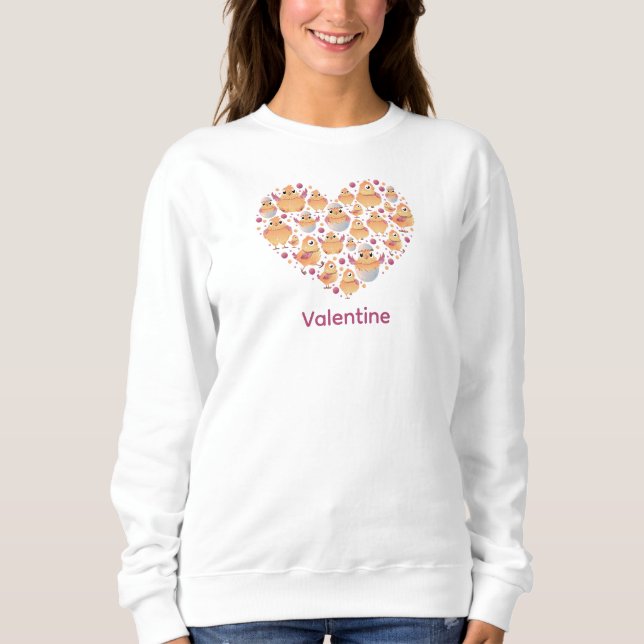 Sweatshirt Cute Chick Heart Valentin's Day (Devant)