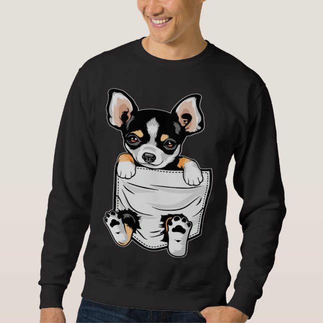 Sweatshirt Cute Chihuahua In Your Pocket Christmas (Devant)