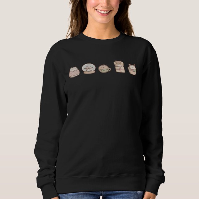 Sweatshirt Cute Christmas Cats Snow Globe Hot Cocoa Sweater R (Devant)