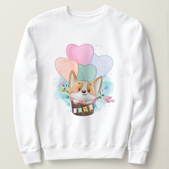 Sweatshirt Cute Corgi (Design devant)