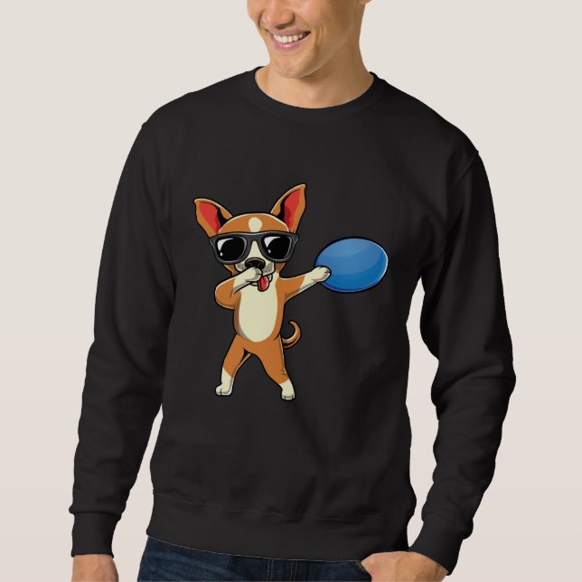 Sweatshirt Cute Dabbing Chihuahua Dog Dab Boys Frisbee Disc G (Devant)