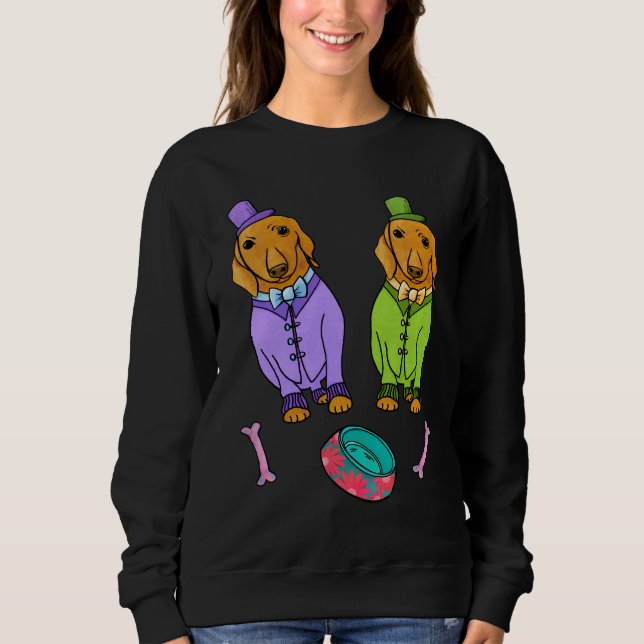 Sweatshirt Cute Dachshund Love (Devant)