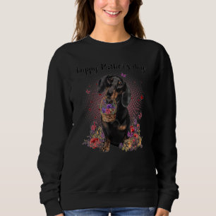 Sweatshirt Cute Dachshund Maman Fleur Joyeux Amour de la Fête