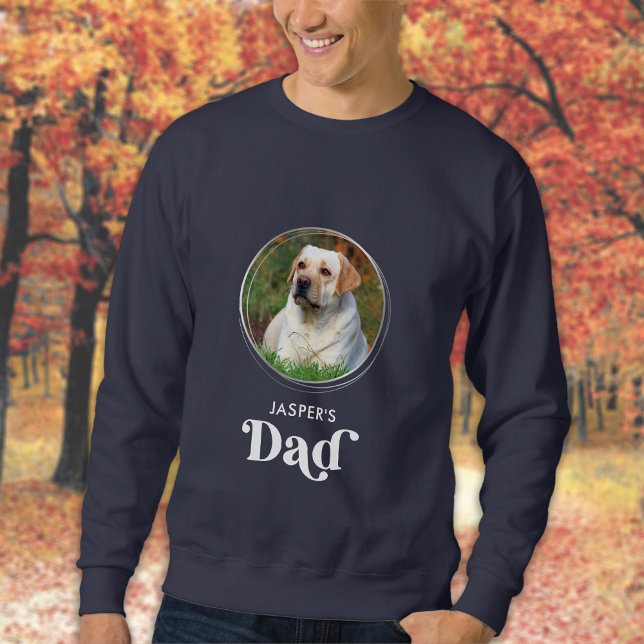 Sweatshirt Cute Dog DAD Personnalisé Retro Photo pour animal  (Créateur téléchargé)