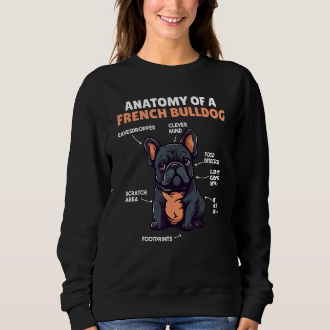 Sweatshirt Cute Dogs Explanation Anatomy Of A French Bulldog (Devant)