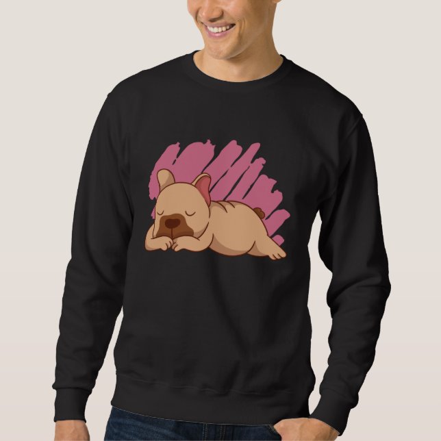 Sweatshirt Cute Dogs Sleeping French Bulldog (Devant)